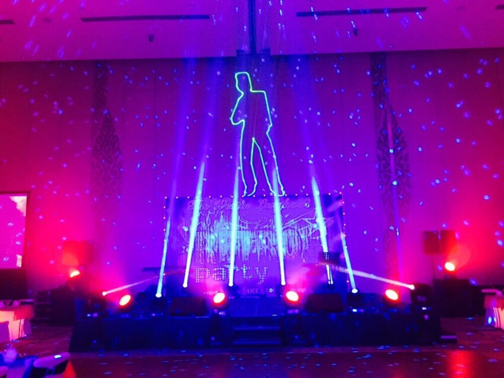 Laser and moving-head stage show